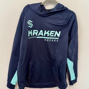 Fanatics Seattle Kraken Hoodie Mens L Navy Blue NHL Hockey Pullover Sweatshirt